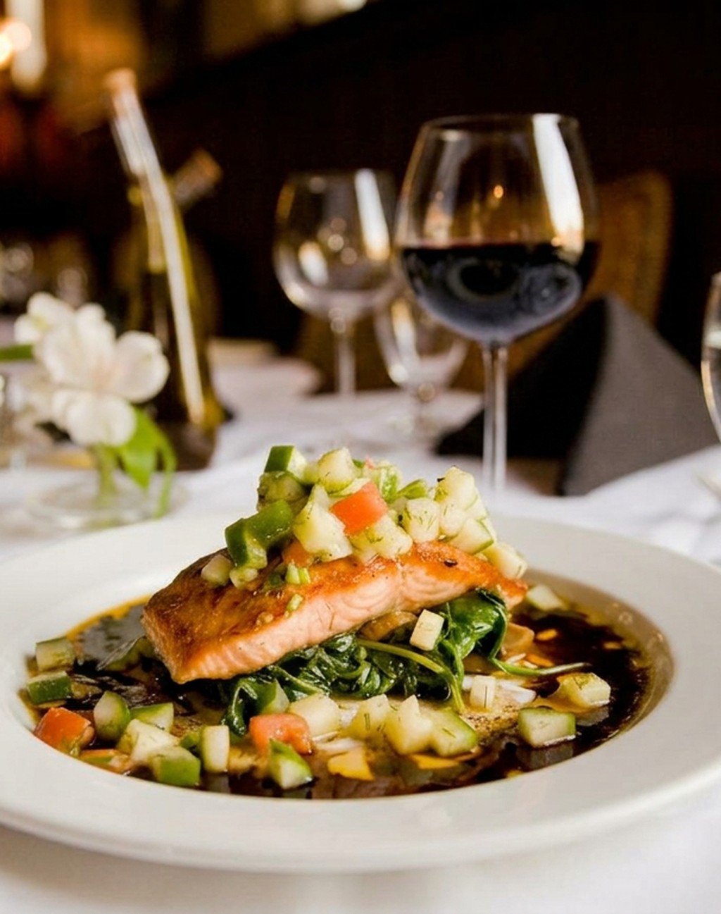 Grilled Salmon & Greens